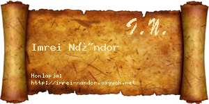 Imrei Nándor névjegykártya