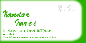 nandor imrei business card